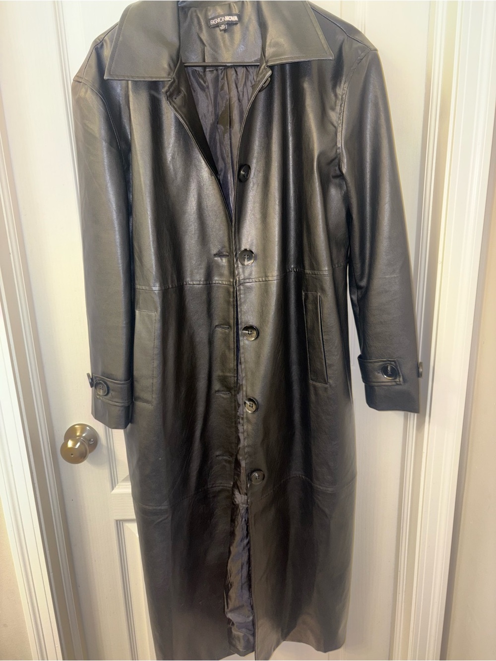 Fashion Nova Faux Leather Trench